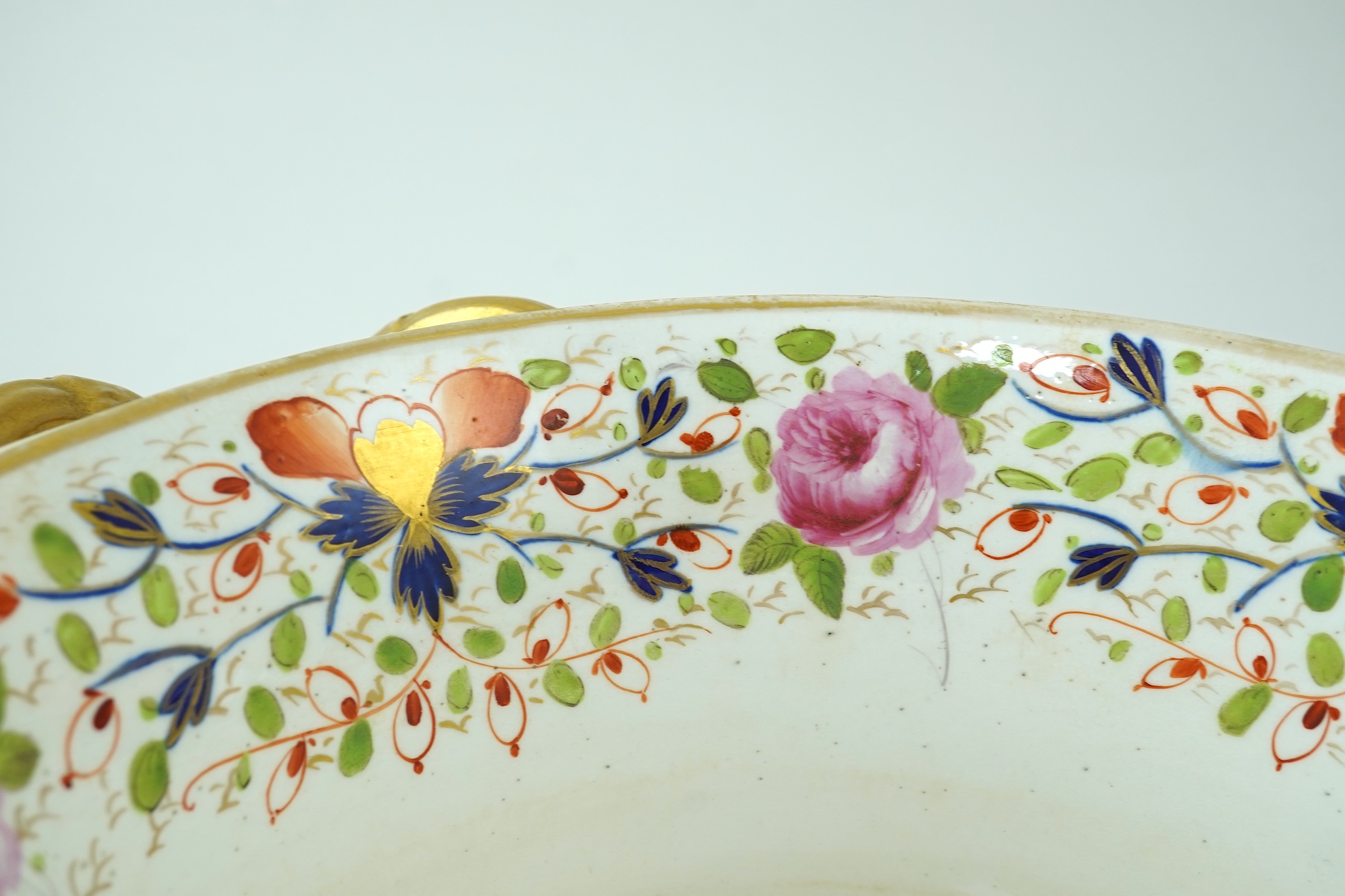 A large Bloor Derby Imari twin handled campana shaped urn, early 19th century